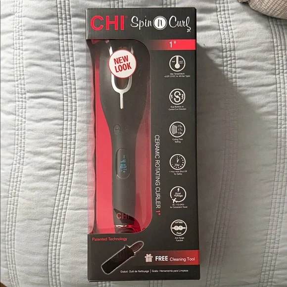 CHI Spin N Curl 1 Inch Ceramic Rotating Curler Onyx Black CA2312 NEW - Picture 2 of 5